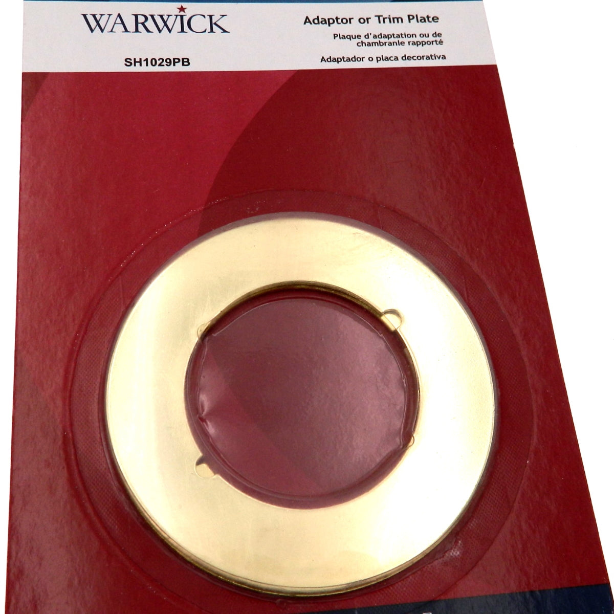 Juego de adaptadores de orificio para placa de moldura de puerta grande Warwick, latón pulido SH1029PB