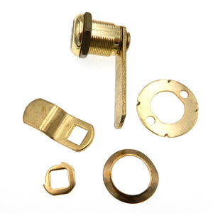 Warwick Cabinet & Drawer Lock, Max Thickness: 1/2", Polished Brass SH1038PB