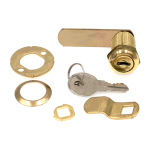 Warwick Cabinet & Drawer Lock, Max Thickness: 3/4", Polished Brass SH1039PB