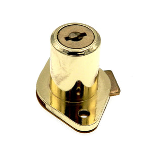 Warwick Cabinet & Drawer Lock with Keyed Deadbolt, Polished Brass SH1044PB