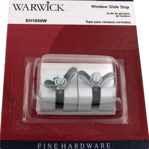 Set of Warwick Screw Window Anti-Marring Slide Stop Locks, White SH1050W