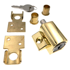 Warwick Wooden Sash Lock Bolt Keyed Window Lock, Polished Brass SH1054PB
