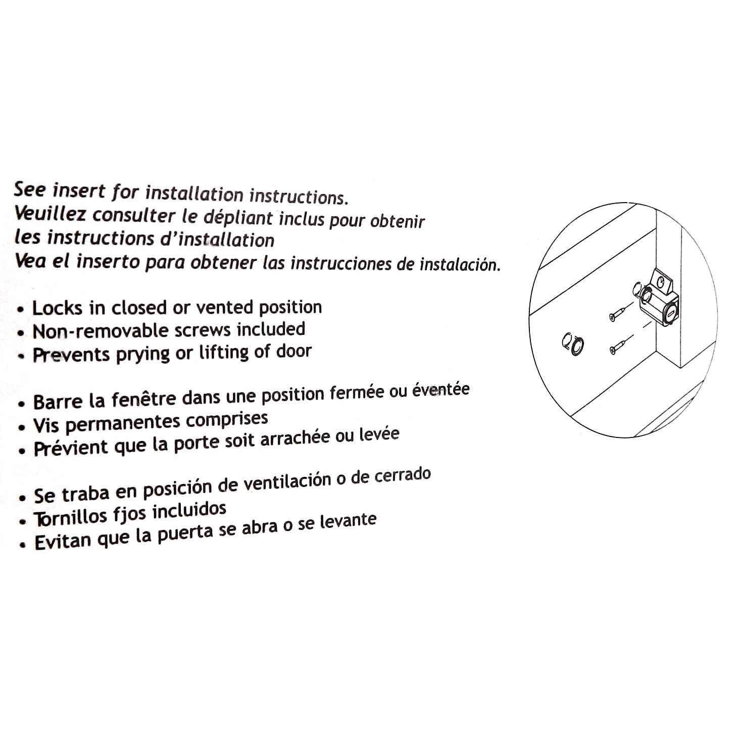 Cerradura para puerta corredera de patio Warwick, cerradura con llave, gris SH1055GR