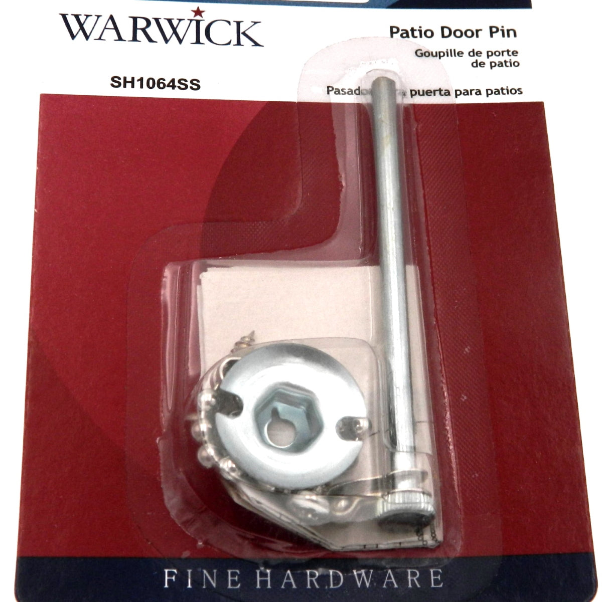 Cerradura de puerta con pasador para puerta de patio Warwick, acero inoxidable SH1064SS