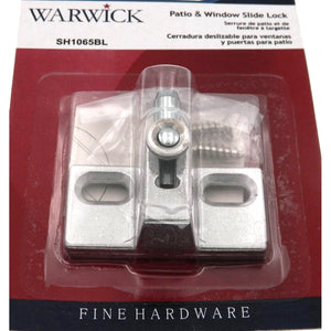 Warwick  Patio and Window Slide Lock Door Lock, Aluminum SH1065BL