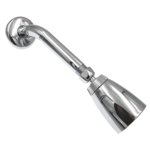 Chrome Shower Head with Arm and Flange, Ball Joint, 2.5 GPM, ASME a112.18.1M