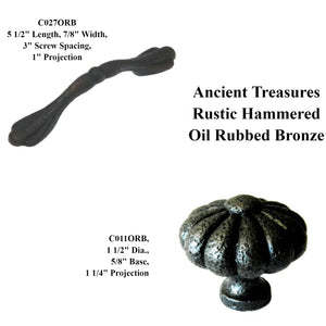 Ancient Treasures Rustic Hammered Floral Oil Rubbed Bronze 1 1/2" Pull Knob C011ORB, 10 Pack