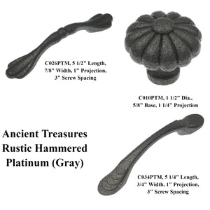 20 Pack of Ancient Treasures Rustic Hammered C026PTM Platinum 3"cc Arch Pull