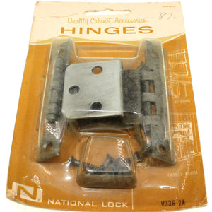 Pair National Lock Valley Forge Old Iron 3/8" Inset Cabinet Hinge V336-2A