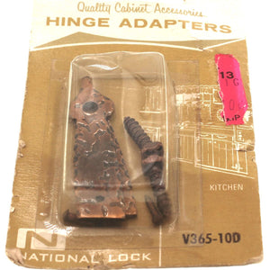 Pair National Lock Hammered "HL" Adapters for "H" Hinges Old Copper V365-10D