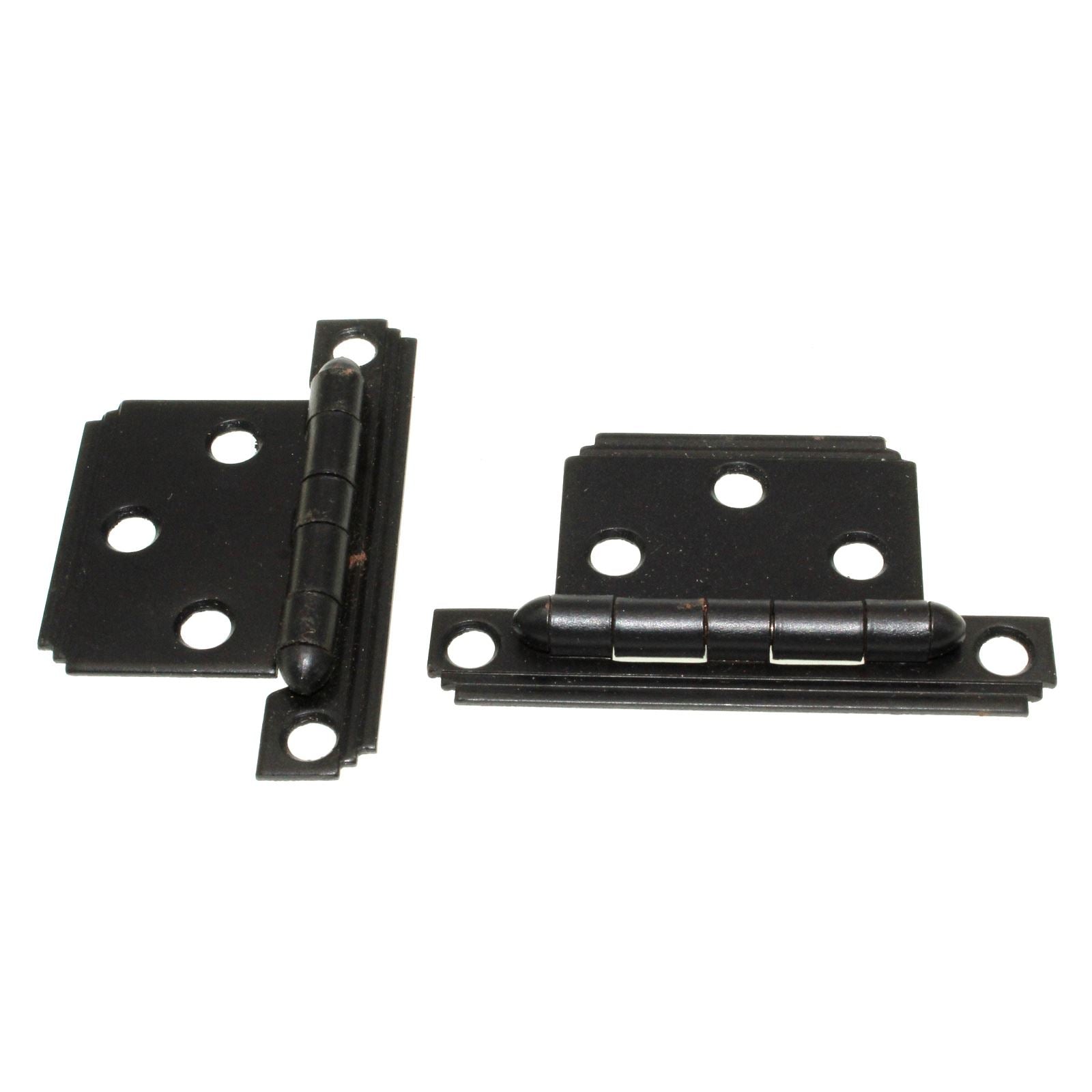 National Mfg. Dead Black Art Deco Face Mount Flush Cabinet Hinge 2 Pack V460S-1D